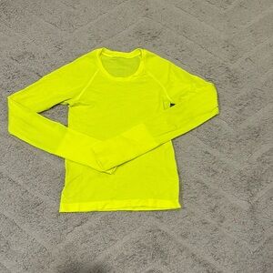 Lululemon Highlighter yellow swiftly tech long sleeve shirt